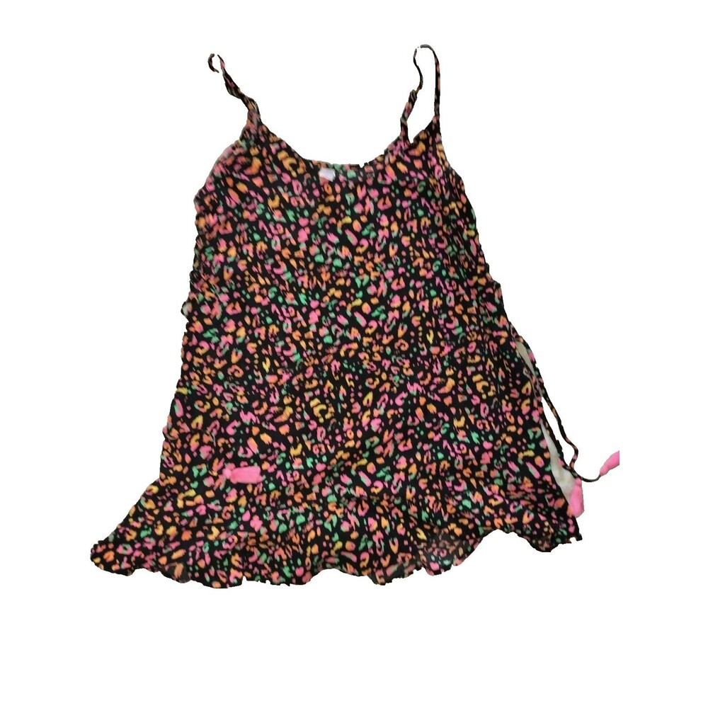 NOBO Womens Dress Size 11/13 Neon Animal Print Dress Adjustable Sides String